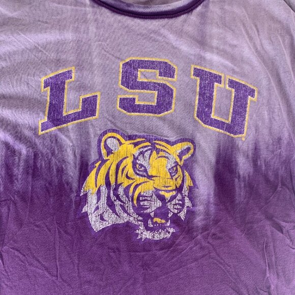 LSU Tigers NCAA Purple Distressed New Agenda Short Sleeve Shirt Mens 2XL - Picture 2 of 4